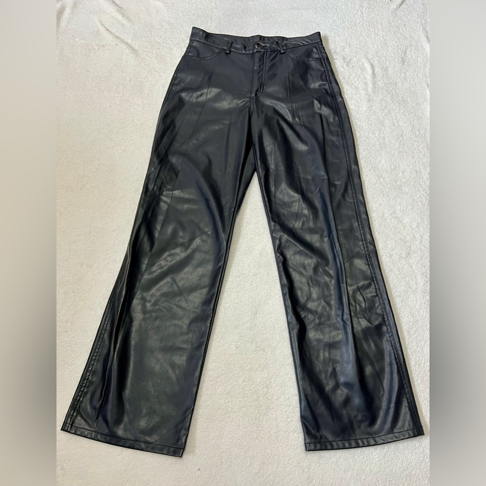 GARAGE Wide Leg Vegan Leather Pants - Medium (29") - Picture 2 of 11